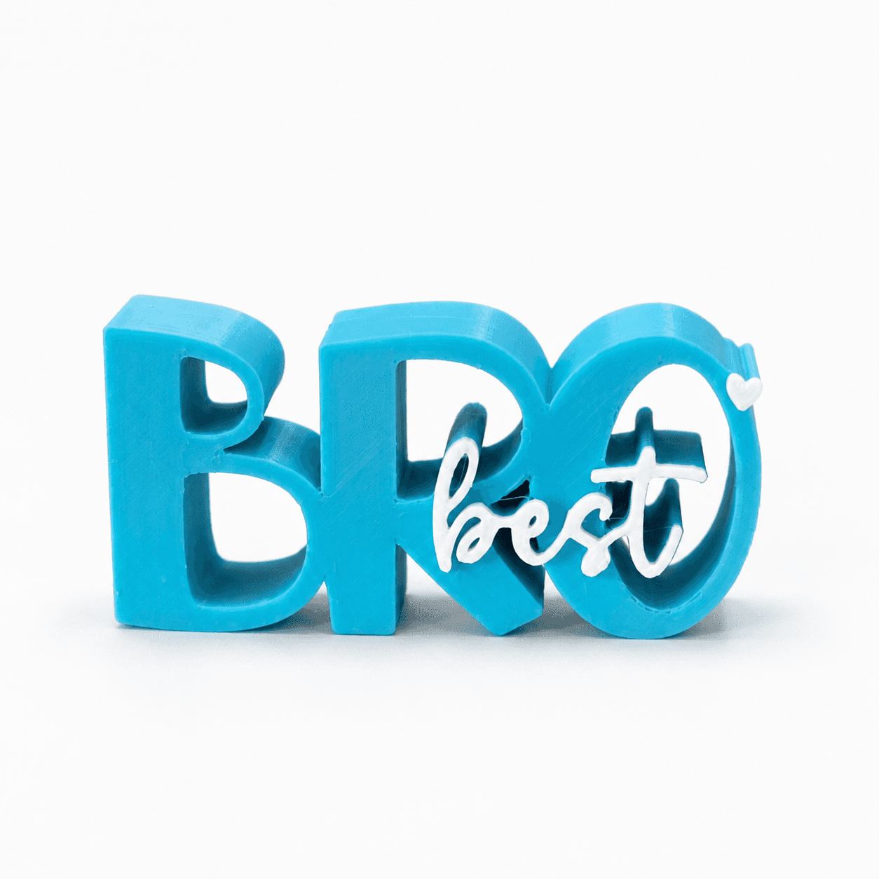 3D printed Best Bro desk prop in blue — brother gift and desk keepsake by LayerPop