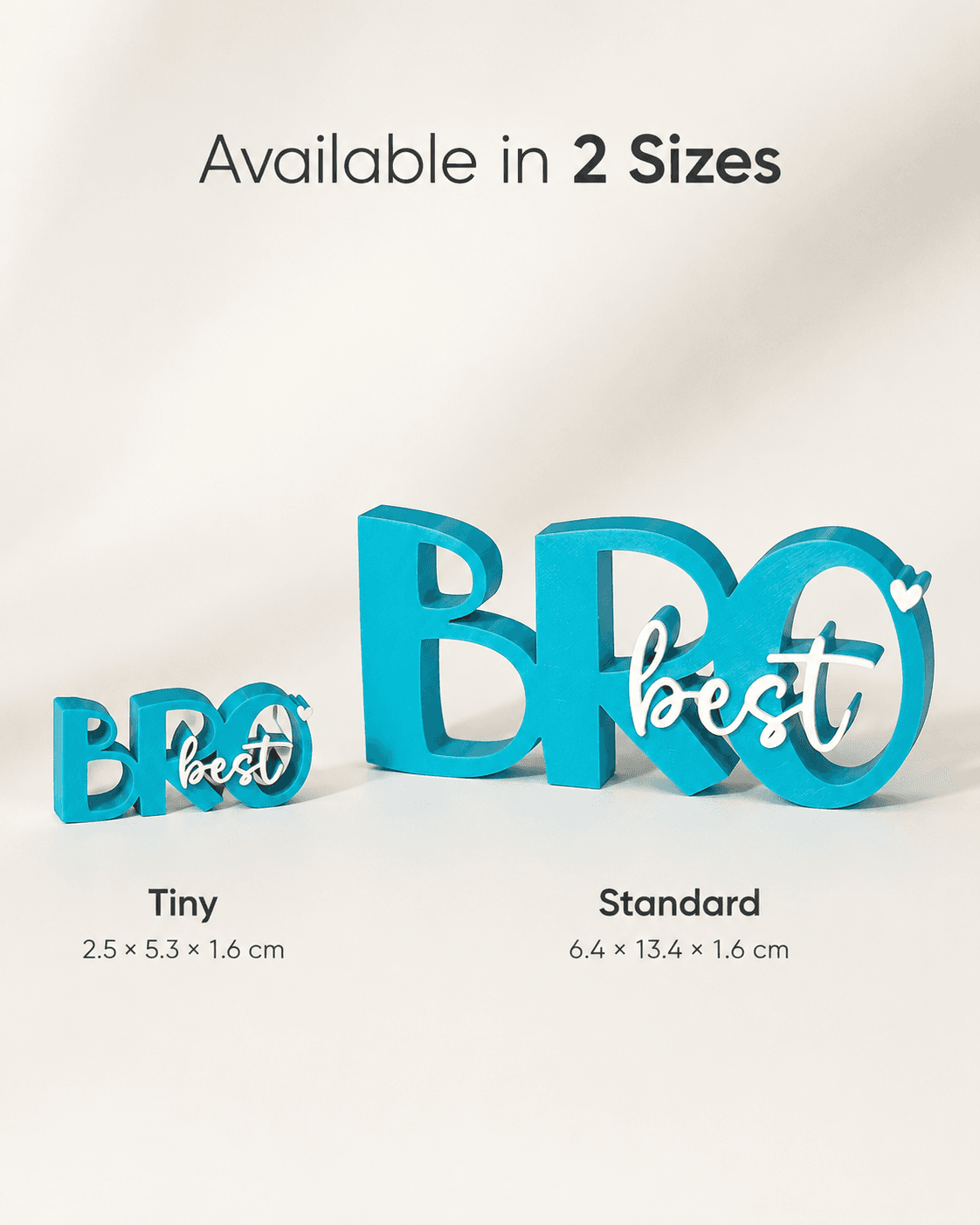 3D printed Best Bro desk prop in blue — brother gift and desk keepsake by LayerPop